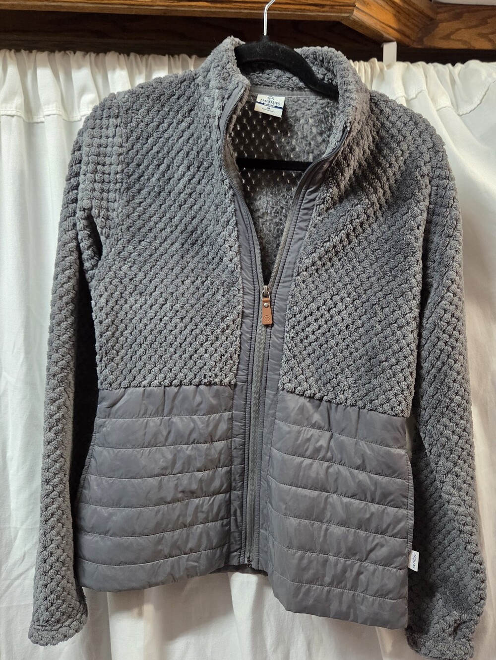 Magellan Outdoors Gray Quilted & Sherpa Hybrid Utility Jacket